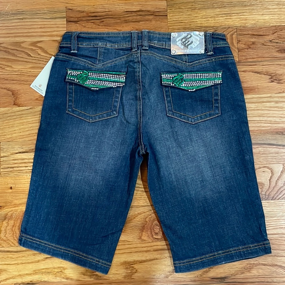NEW Rocawear RHINESTONE pocket Bermuda Short sz 11 Y2K